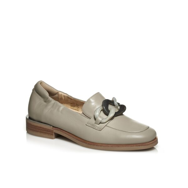 Softwaves loafers in color kaki with trim on top