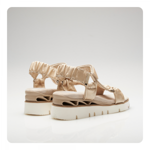 Softwaves Sandal in colour gold platino very soft and comfortable, with velcro